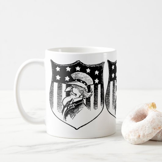 Vintage Patriotische Onkel Sam und amerikanische F Kaffeetasse (Mit Donut)