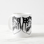 Vintage Patriotische Onkel Sam und amerikanische F Kaffeetasse (Vorderseite Links)