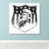 Vintage Patriotische Onkel Sam und amerikanische F Leinwanddruck (Insitu (Holzboden))