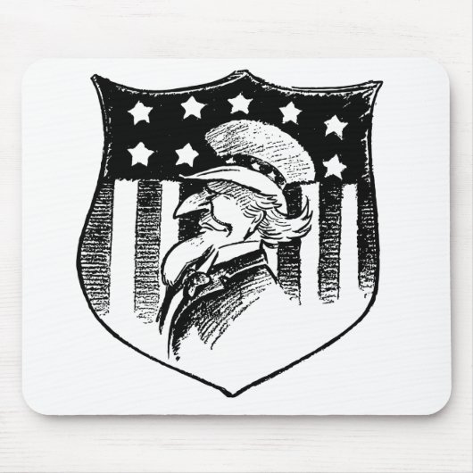 Vintage Patriotische Onkel Sam und amerikanische F Mousepad (Vorne)