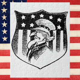 Vintage Patriotische Onkel Sam und amerikanische F Puzzle