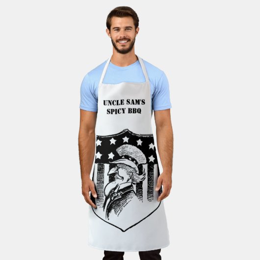 Vintage Patriotische Onkel Sam und amerikanische F Schürze (Getragen)