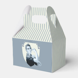 Vintage patriotische Retrofrau der 40er Jahre Geschenkschachtel