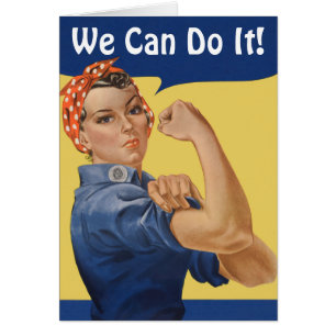 Vintage patriotische Rosie the Riveter, Wir schaff