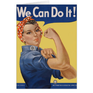 Vintage patriotische Rosie the Riveter, Wir schaff