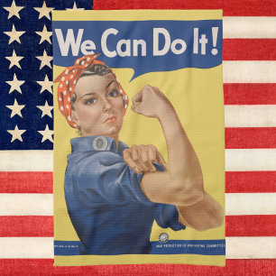 Vintage patriotische Rosie the Riveter, Wir schaff Geschirrtuch