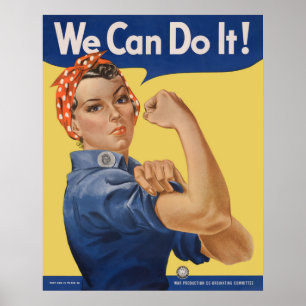 Vintage patriotische Rosie the Riveter, Wir schaff Poster