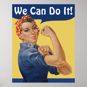 Vintage patriotische Rosie the Riveter, Wir schaff Poster