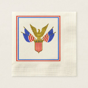 Vintage patriotische rote weiße und blaue serviette