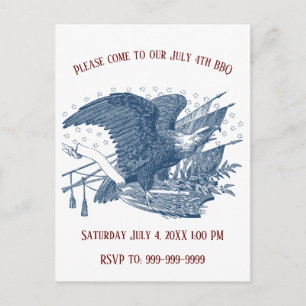 Vintage patriotische schreiende Adler USA-Flagge P Postkarte