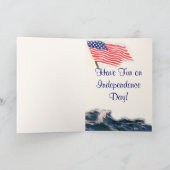 Vintage patriotische Schwimmer-Gruß-Karte Karte (Innenseite)