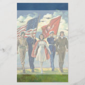 Vintage patriotische, stolze briefpapier (Vorderseite)