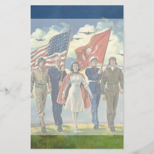 Vintage patriotische, stolze briefpapier (Vorderseite)