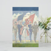 Vintage patriotische, stolze briefpapier (Stehend Vorderseite)