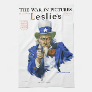 Vintage-patriotische Uncle-Sam-Magazincover-Kunst Geschirrtuch