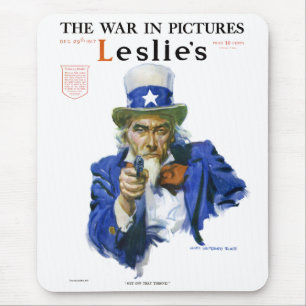Vintage-patriotische Uncle-Sam-Magazincover-Kunst Mousepad