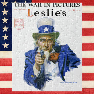Vintage-patriotische Uncle-Sam-Magazincover-Kunst Puzzle