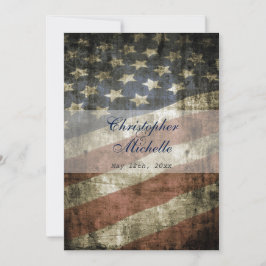 Vintage Patriotische US-Flagge Hochzeit RSVP und Einladung