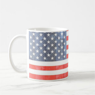 Vintage Patriotische USA-Flagge auf Holzzaun Kaffeetasse