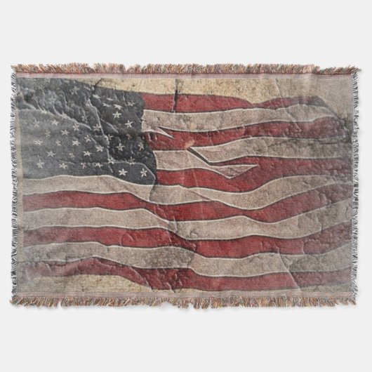 Vintage Patriotische USA-Flagge auf Steinmauer Decke (Vorderseite)