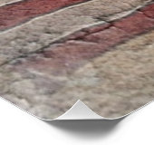 Vintage Patriotische USA-Flagge auf Steinmauer Poster (Ecke)