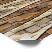 Vintage Patriotische USA-Flagge auf Steinmauer Poster (Ecke)