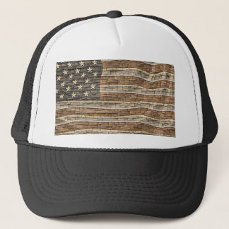 Vintage Patriotische USA-Flagge auf Steinmauer Truckerkappe