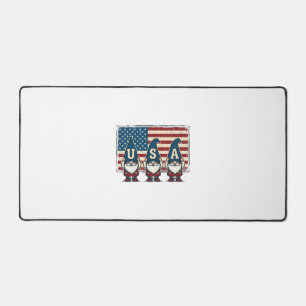 Vintage patriotische USA Gnome weiße Hemd Design_1 Schreibtischunterlage