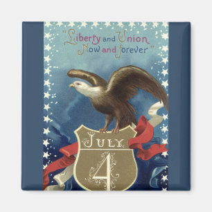 Vintage-patriotischer 4. Juli, Adler mit Sternen Magnet