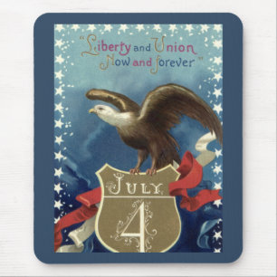 Vintage-patriotischer 4. Juli, Adler mit Sternen Mousepad