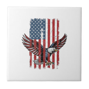 Vintage-patriotischer-Adler-Flag-Shirt-Entwurf_1 Fliese