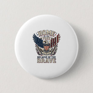 Vintage patriotischer Adler Heim der freien Sch-sh Button