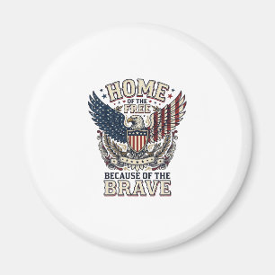 Vintage patriotischer Adler Heim der freien Sch-sh Magnet