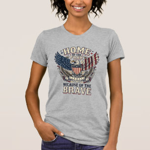 Vintage patriotischer Adler Heim der freien Sch-sh T-Shirt