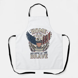 Vintage patriotischer Adler Heim der freien Shirt_ Schürze