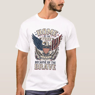 Vintage patriotischer Adler Heim der freien T-Shir T-Shirt