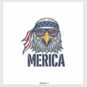 Vintage patriotischer Adler Merica-Shirt-Design_1 Aufkleber