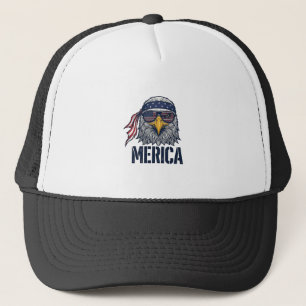 Vintage patriotischer Adler Merica-Shirt-Design_1 Truckerkappe