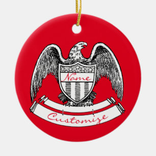 Vintage patriotischer Adler-PlaketteThunder_Cove Keramik Ornament
