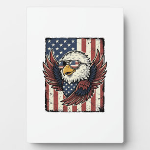 Vintage-patriotischer-Adler-Sonnenbrille-Shirt-Des Fotoplatte