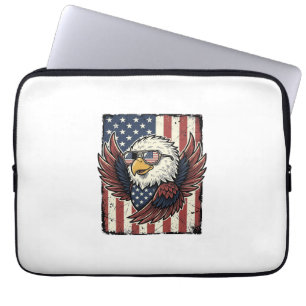 Vintage patriotischer Adler Sonnenbrille Shirt Des Laptopschutzhülle