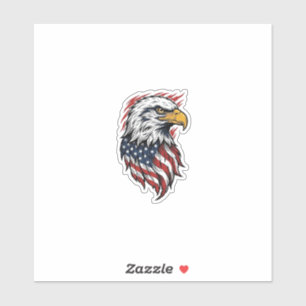 Vintage-patriotischer-Adler-Vektor-Shirt-Design_1 Aufkleber