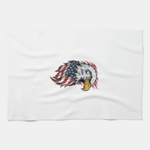 Vintage-patriotischer-Adler-Vektor-Shirt-Design_1 Geschirrtuch