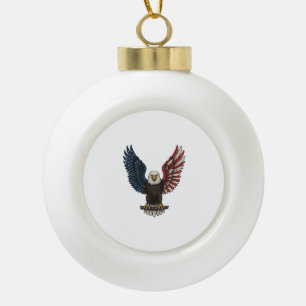 Vintage-patriotischer-Adler-Vektor-Shirt-Design_1 Keramik Kugel-Ornament