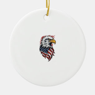 Vintage-patriotischer-Adler-Vektor-Shirt-Design_1 Keramik Ornament