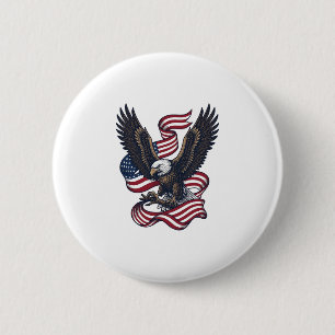 Vintage patriotischer Adler Vektor-Shirt-Design (2 Button