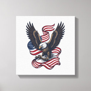 Vintage-patriotischer-Adler-Vektor-Shirt-Design (2 Leinwanddruck