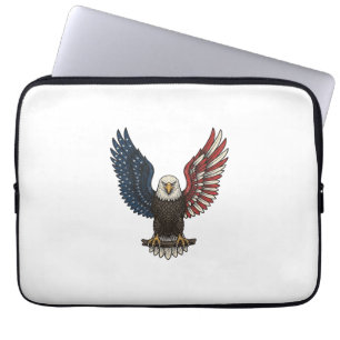 Vintage-patriotischer-Adler-Vektor-Shirt-Entwurf_1 Laptopschutzhülle
