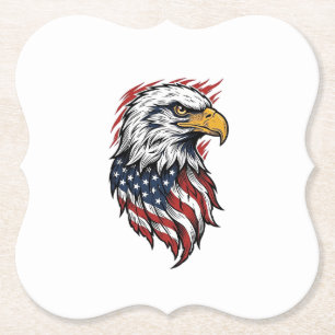 Vintage-patriotischer Adler-Vektor-Shirt-Entwurf_1 Untersetzer