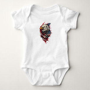 Vintage patriotischer amerikanischer Adler 4. Juli Baby Strampler